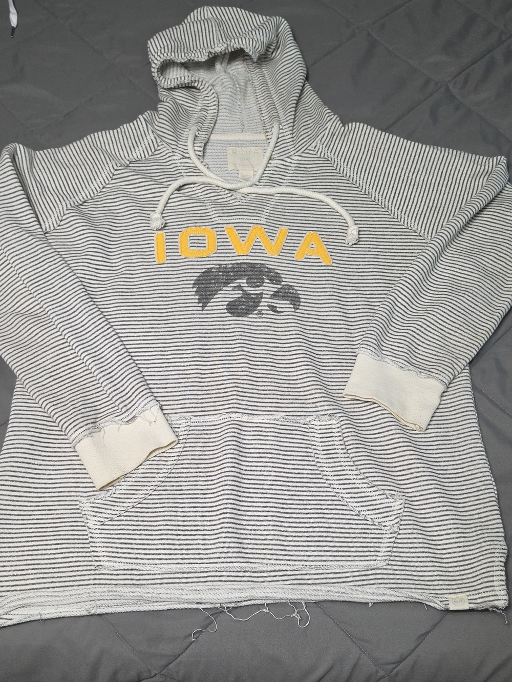 Blue 84 Iowa Hooded Striped Sweatshirt - White/Gray